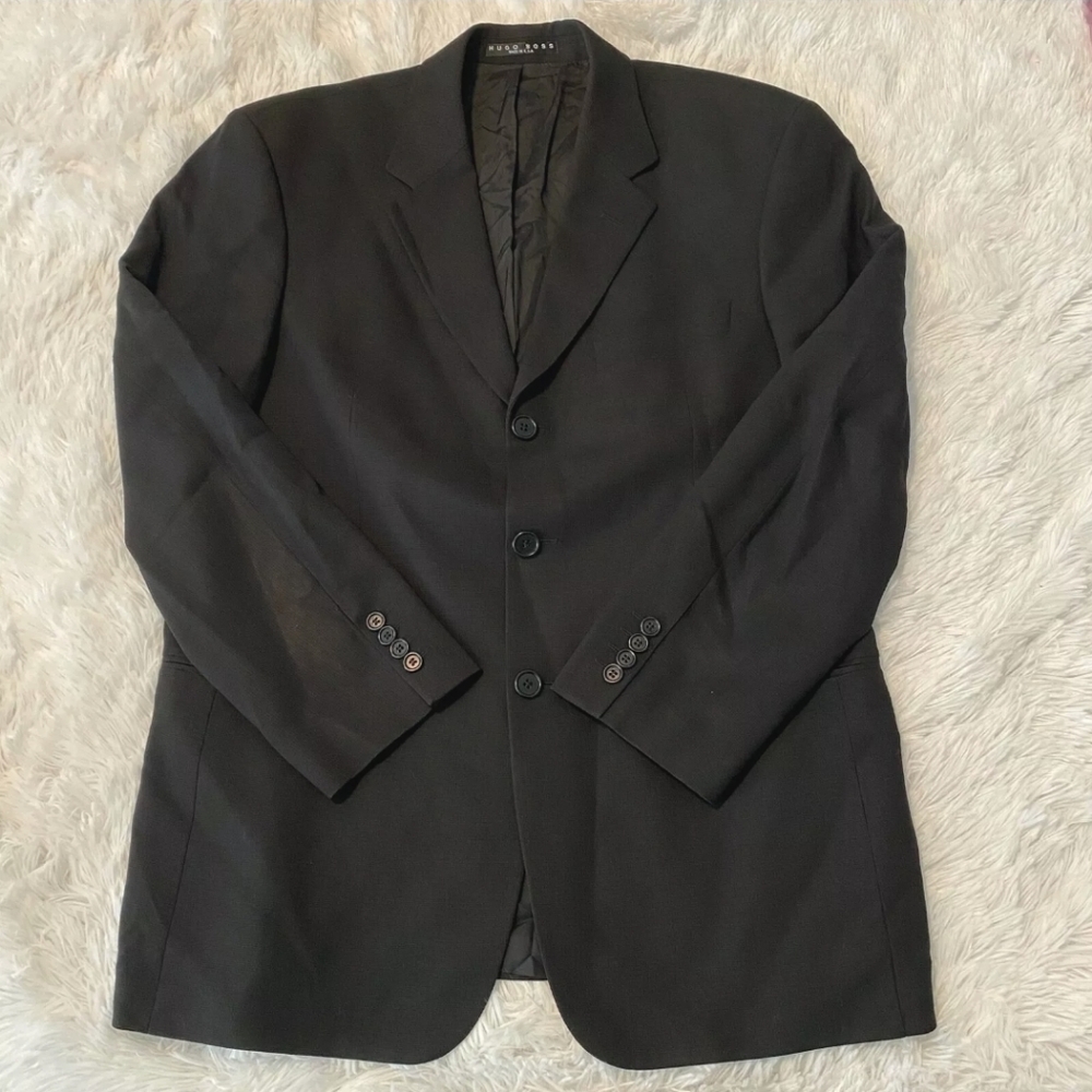 Hugo Boss Mens Size 40 Black Blazer